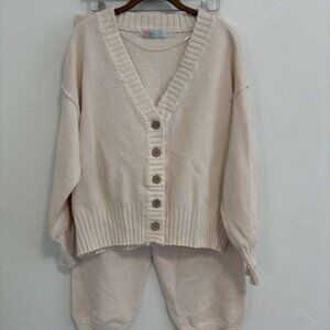 Free People Beach Hailee Cardi Set in Powder Sand color women's size Small